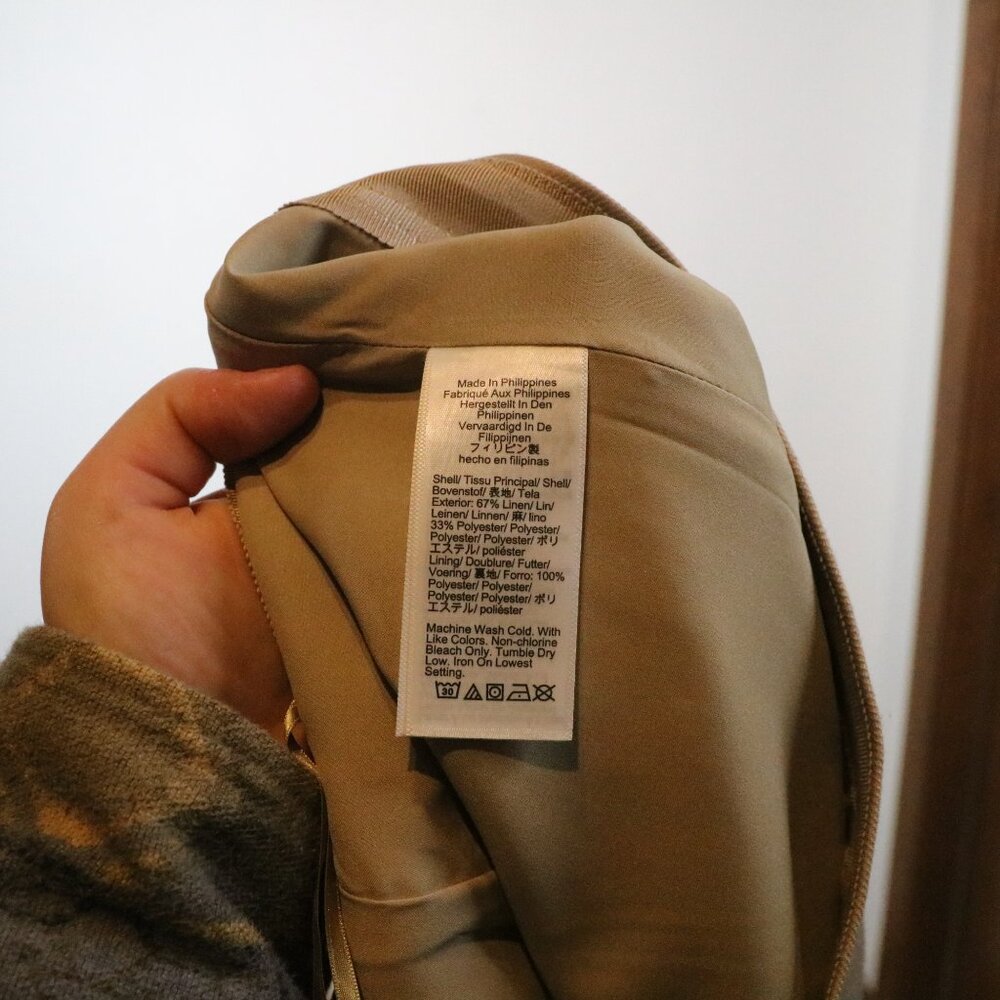 J Crew Natasha Skirt Womens 14 Linen Blend Mini A Line Brown Preppy Neutral - Picture 4 of 8